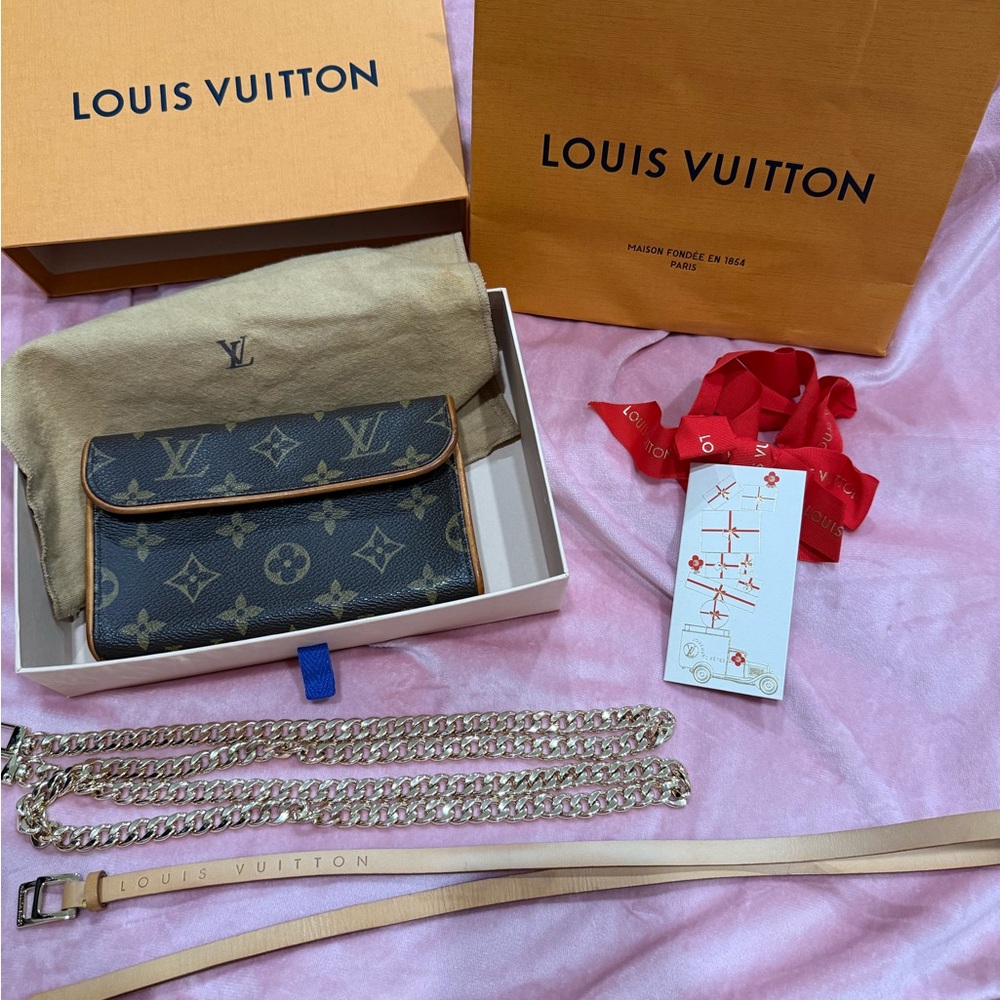 Louis Vuitton Monogram Pochette Florentine Belt Bag With Strap Full Set